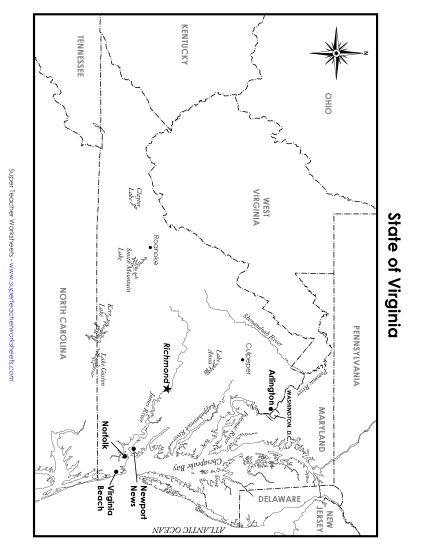 Maps - Virginia State Map (Labeled) Maps - Virginia State Map (Labeled)