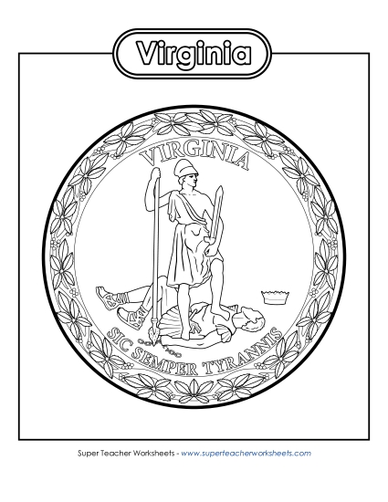 Flags & Seals - Virginia State Seal (Black & White)