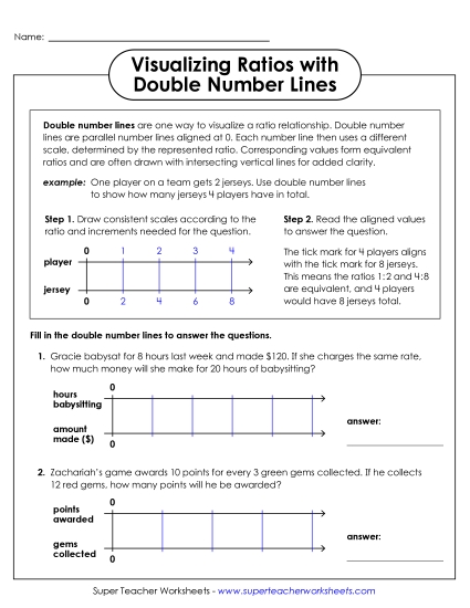 Double Number Lines - Visualizing Ratios with Double Number Lines Double Number Lines - Visualizing Ratios with Double Number Lines