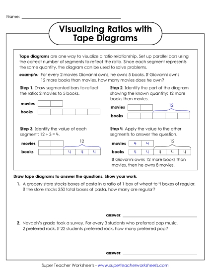 Tape Diagrams - Visualizing Ratios with Tape Diagrams