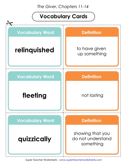 Chapters 11-14 - Vocab. Cards for Chapters 11-14