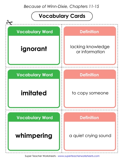 Chapters 11-15 - Vocab. Cards for Chapters 11-15 Chapters 11-15 - Vocab. Cards for Chapters 11-15