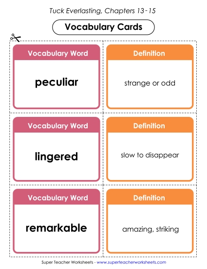 Chapters 13 through 15 - Vocab. Cards for Chapters 13-15