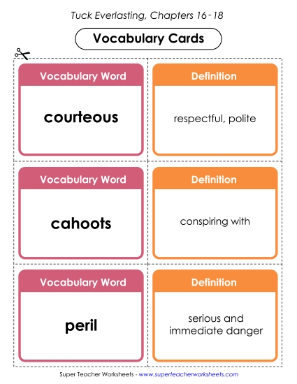Chapters 16 through 18 - Vocab. Cards for Chapters 16-18 Chapters 16 through 18 - Vocab. Cards for Chapters 16-18