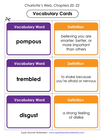 Chapters 20 - 22 - Vocab. Cards for Chapters 20-22