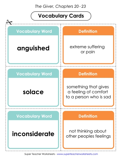 Chapters 20-23 - Vocab. Cards for Chapters 20-23 Chapters 20-23 - Vocab. Cards for Chapters 20-23