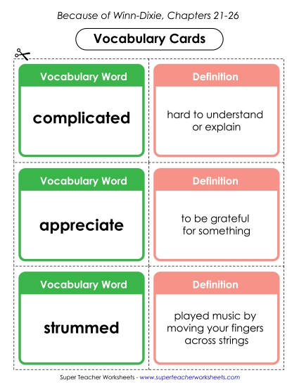 Chapters 21-26 - Vocab. Cards for Chapters 21-26 Chapters 21-26 - Vocab. Cards for Chapters 21-26