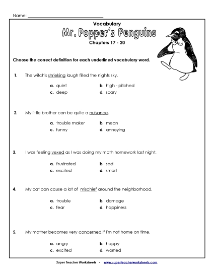 Chapters 17 - 20 - Vocab for Chapters 17-20