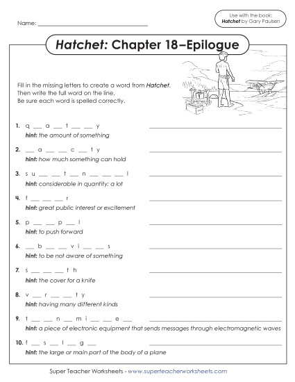 Chapter 18–Epilogue  - Vocabulary Activity (Chapter 18–Epilogue) (Printable PDF Worksheet)