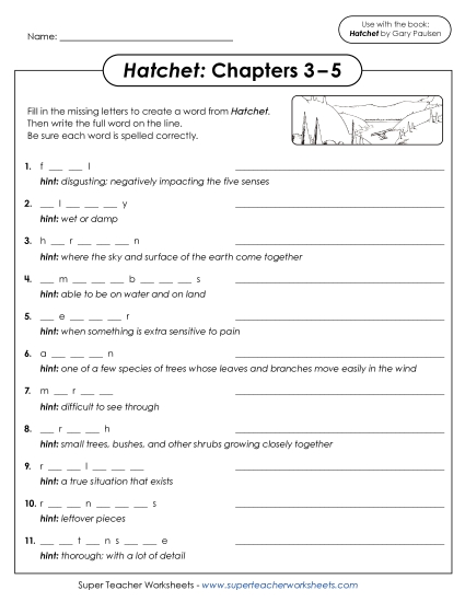 Chapters 3–5 - Vocabulary Activity (Chapters 3–5) (Printable PDF Worksheet)