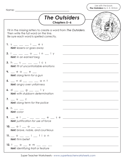 Chapters 5–6 - Vocabulary Activity for Chapters 5 and 6 (Printable PDF Worksheet)