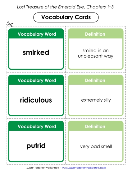 Chapters 1 - 3 - Vocabulary Cards for Chapters 1-3