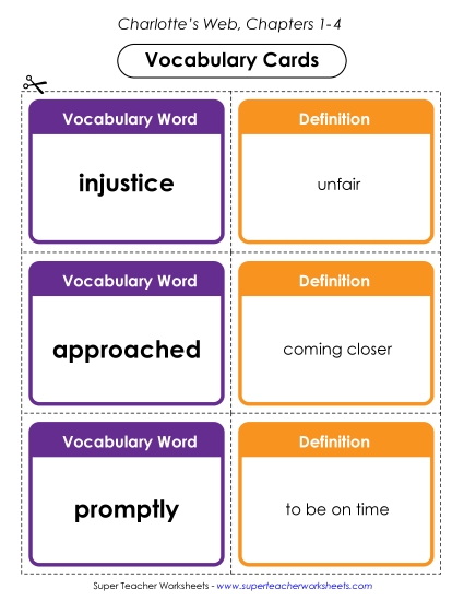 Chapters 1 - 4 - Vocabulary Cards for Chapters 1-4 Chapters 1 - 4 - Vocabulary Cards for Chapters 1-4