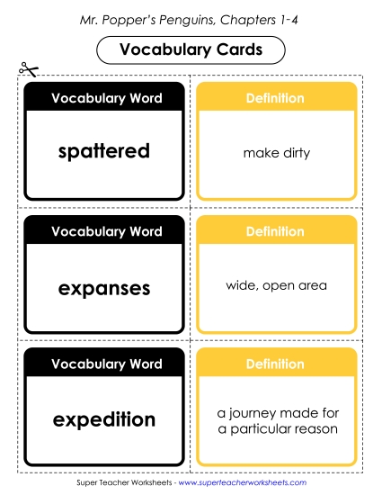 Chapters 1 - 4 - Vocabulary Cards for Chapters 1-4 Chapters 1 - 4 - Vocabulary Cards for Chapters 1-4