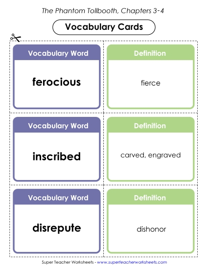 Chapters 3 & 4 - Vocabulary Cards for Chapters 3-4 Chapters 3 & 4 - Vocabulary Cards for Chapters 3-4