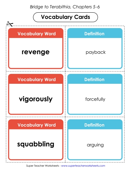 Chapters 5-6 - Vocabulary Cards for Chapters 5-6