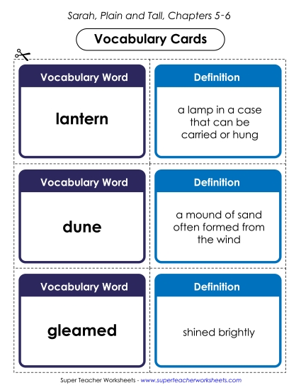 Chapters 5-6 - Vocabulary Cards for Chapters 5-6