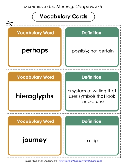 Chapters 5-6 - Vocabulary Cards for Chapters 5-6