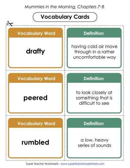 Chapters 7-8 - Vocabulary Cards for Chapters 7-8