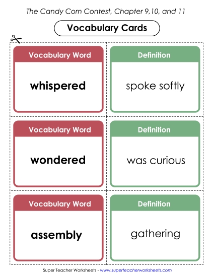 Chapters 11 - 12 - Vocabulary Cards for Chapters 9-11