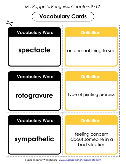 Chapters 9 - 12 - Vocabulary Cards for Chapters 9-12 Chapters 9 - 12 - Vocabulary Cards for Chapters 9-12