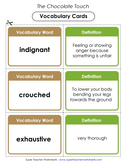 Chapters 9-10 - Vocabulary Cards for Chapters 9 & 10