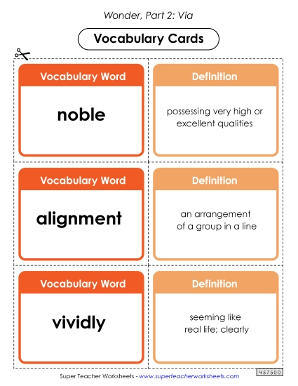 Part 2 - Via - Vocabulary Cards for Part 2 