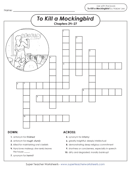Chapters 24–27 - Vocabulary Crossword: Chapters 24–27 (Printable PDF Worksheet)