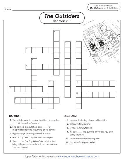 Chapters 7–8 - Vocabulary Crossword (Chapters 7–8) (Printable PDF Worksheet)