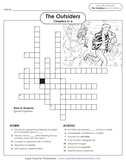 Chapters 5–6 - Vocabulary Crossword for Chapters 5 and 6 (Printable PDF Worksheet)