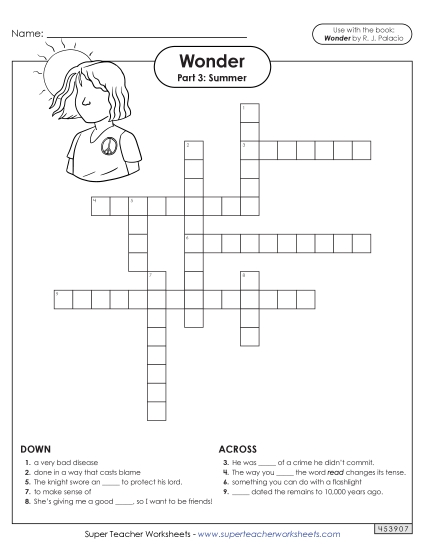 Part 3 - Summer - Vocabulary Crossword for Part 3 Part 3 - Summer - Vocabulary Crossword for Part 3