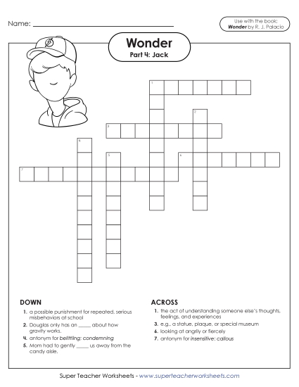 Part 4 - Jack  - Vocabulary Crossword for Part 4