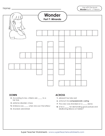 Part 7 - Miranda - Vocabulary Crossword for Part 7