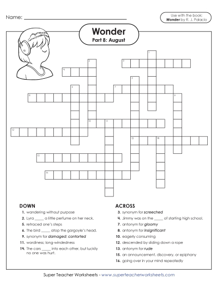 Part 8 - August - Vocabulary Crossword for Part 8 Part 8 - August - Vocabulary Crossword for Part 8