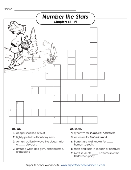 Chapters 12–14 - Vocabulary Crossword Puzzle for Chapters 12–14 (Printable PDF Worksheet)