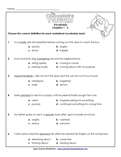 Chapters 1-2 - Vocabulary for Chapters 1 & 2