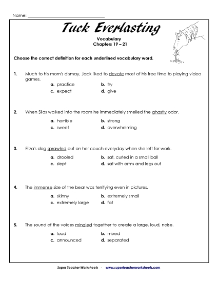 Chapters 19 through 21 - Vocabulary for Chapters 19-21