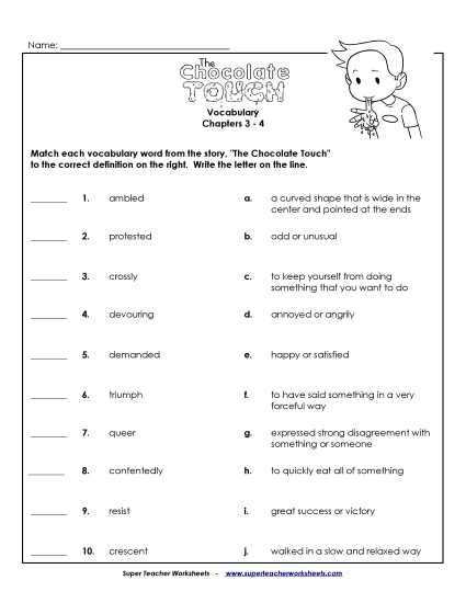 Chapters 3-4 - Vocabulary for Chapters 3 & 4