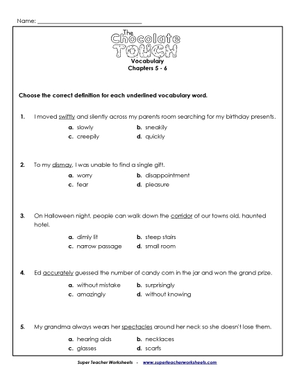Chapters 5-6 - Vocabulary for Chapters 5 & 6
