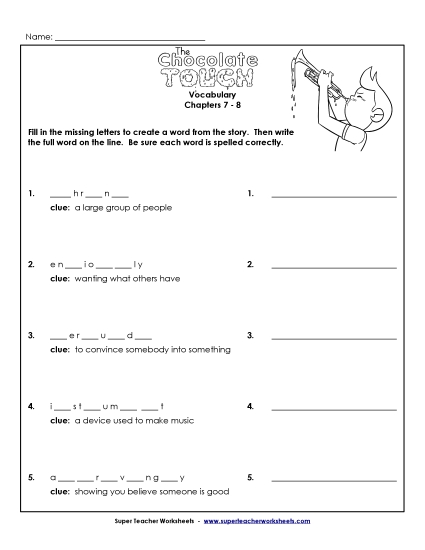 Chapters 7-8 - Vocabulary for Chapters 7 & 8