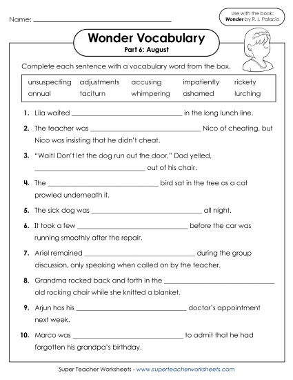 Part 6 - August - Vocabulary for Part 6