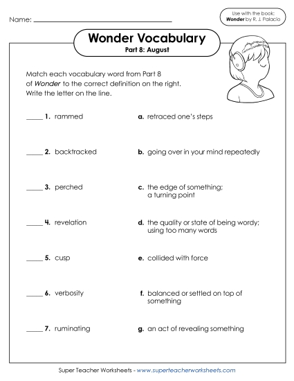 Part 8 - August  - Vocabulary for Part 8