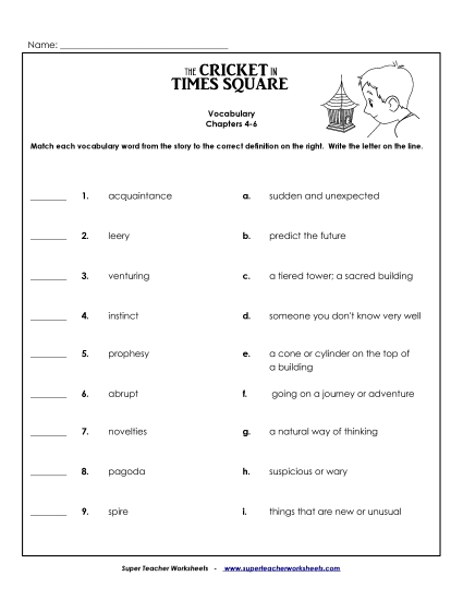 Chapters 4 - 6 - Vocabulary Match: Chapters 4 - 6