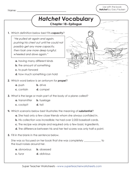 Chapter 18–Epilogue  - Vocabulary Questions (Chapter 18–Epilogue) (Printable PDF Worksheet)