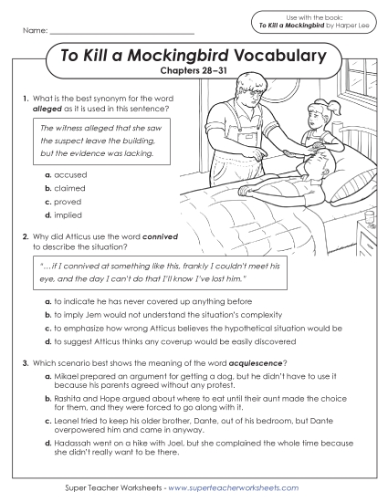 Chapters 28–31 - Vocabulary Questions (Chapters 28–31) (Printable PDF Worksheet)