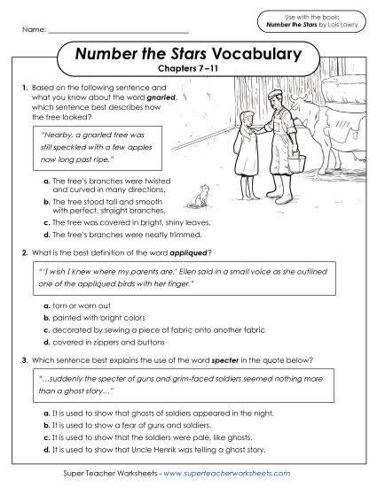 Chapters 7–11 - Vocabulary Questions (Chapters 7–11) (Printable PDF Worksheet)