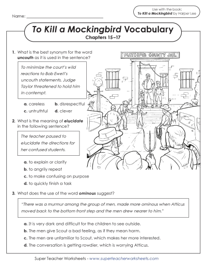 Chapters 15–17 - Vocabulary Questions for Chapters 15–17 (Printable PDF Worksheet)