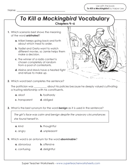 Chapters 4–6 - Vocabulary Questions for Chapters 4–6 (Printable PDF Worksheet)