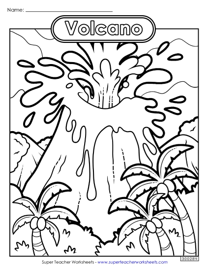 Volcanoes - Volcano Coloring Page