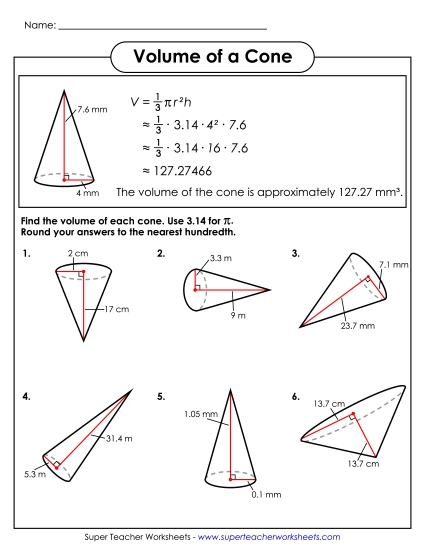 Level: Advanced - Volume of a Cone (Advanced)